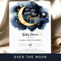 Over the Moon Baby Shower - Celestial Stationery