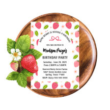 Cute Strawberry Pink Girls Birthday Collection