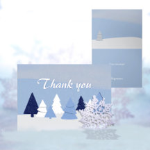 Whimsical Blue Trees Christmas