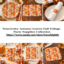 Watercolor Autumn Leaves Fall Party Supplies