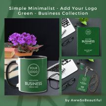 Simple Modern Minimalist Add Business Logo - Green