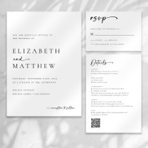 Modern Minimalist Script Elegant Wedding Suite