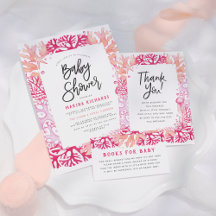 Pink Coral & Jellyfish Nautical Girl Baby Shower