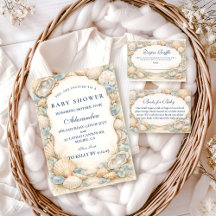 Neutral Seaside Shells Baby Shower