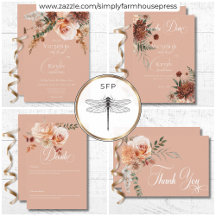 Boho Peach & Rust Floral Peach Blush Wedding