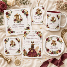 Red Gold Western Charra Quinceanera Set