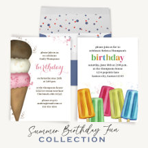Summer Whimsical Birthday Ice Cream and Popsicles