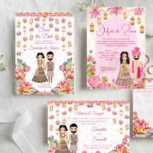 Lotus and Arabian lanterns Indian couple 