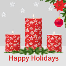 Christmas Pattern on Red