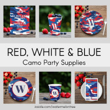 Red White and Blue Camo Party Supplies