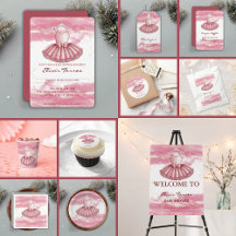 Pink Tutu Gold Glitters Baby Shower