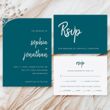 Minimalist Modern Script Wedding   Deep Teal