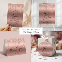 Rose Gold Glitter 60th Birthday Party