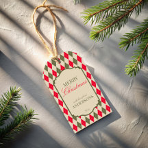 Retro sage green red Christmas