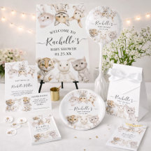 Whimsical Pajama Animals Baby Shower Collection