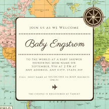 Baby Shower - Multicolor World Map Collection