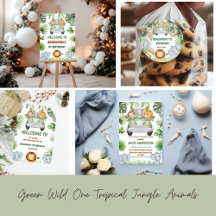  Green Wild One Tropical Jungle Animals