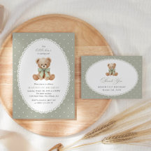 Bear, Green Polka Dots First Birthday Collection