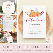 Fall in Love Bridal Shower Pumpkin Autumn