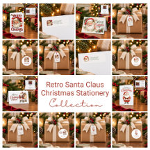 Retro Santa Claus Christmas Stationery
