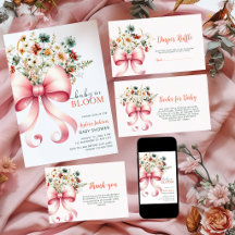 Pink Bow Baby in Bloom Floral Baby Shower 