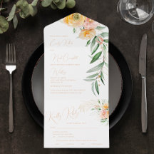 Orange Watercolor Floral Wedding Collection