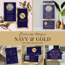 Navy & Gold Open House Real Estate Agent Marketing