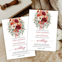 Burgundy Autumn Boho Flowers Wedding 248W