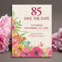 85th Birthday Bold Floral Linen Collection