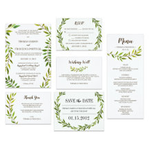 Rustic Watercolor Greenery Wedding Collection
