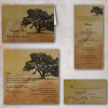 Fall Oak Tree String Lights Wedding