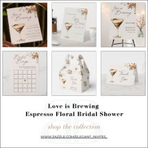 Love is Brewing Espresso Floral Bridal Shower