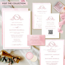 Dusty Rose, Blush Watercolor Botanical Monogram