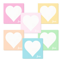 Cute Pastel Heart Sticky Notes