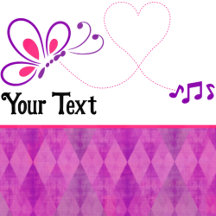 Pink Purple Butterfly Heart