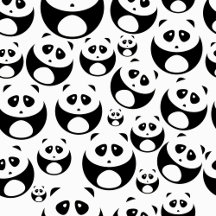 Kawaii Black and White Panda Pattern