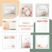 Watercolor Floral Notepads and Stationery