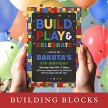COLORFUL BUILDING BLOCKS BOY BIRTHDAY