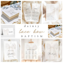 White Lace Bow Baptism