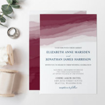 Abstract Modern Burgundy Navy Watercolor Wedding 
