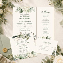 Sage Green & Ivory Wildflowers Wedding Collection