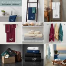 Create Your Own Elegant Monogram Bath Towel Set 