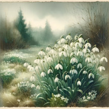 Vintage Watercolor Snowdrops Personalized Gifts
