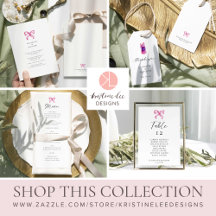 Elegant Pink Bow Coquette Wedding Minimalist