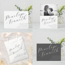 Elegant Script Calligraphy Black and White Wedding