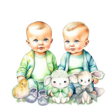 Blue and Green Twin Boys Themed Baby Shower