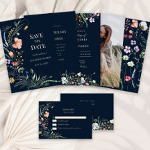 Navy Blue Wildflower Meadow Wedding Collection