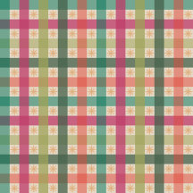 Gingham & Geometric Flower Pattern 