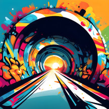 Tunnel With Graffiti Art