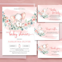 Girl Baby Elephant Eucalyptus Wreath